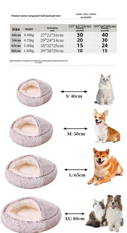 Autumn and Winter soft plush Cat bed