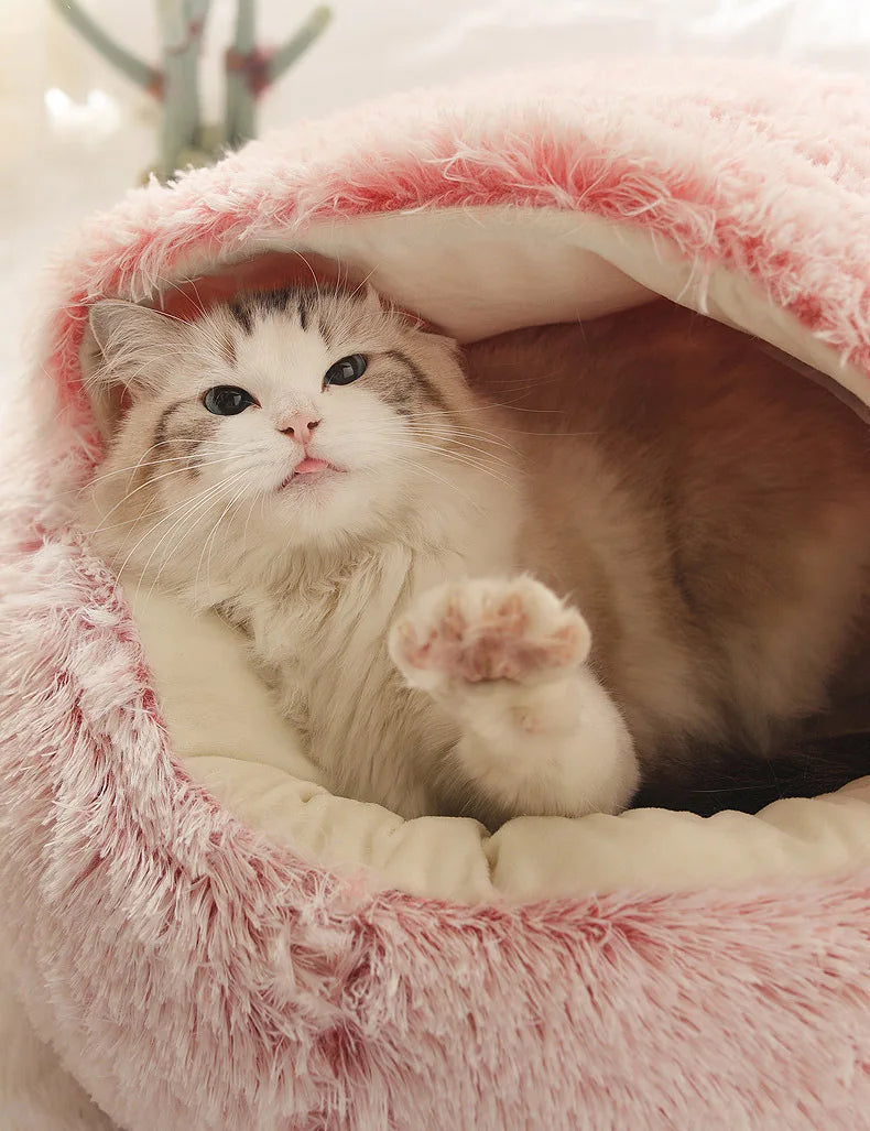 Autumn and Winter soft plush Cat bed