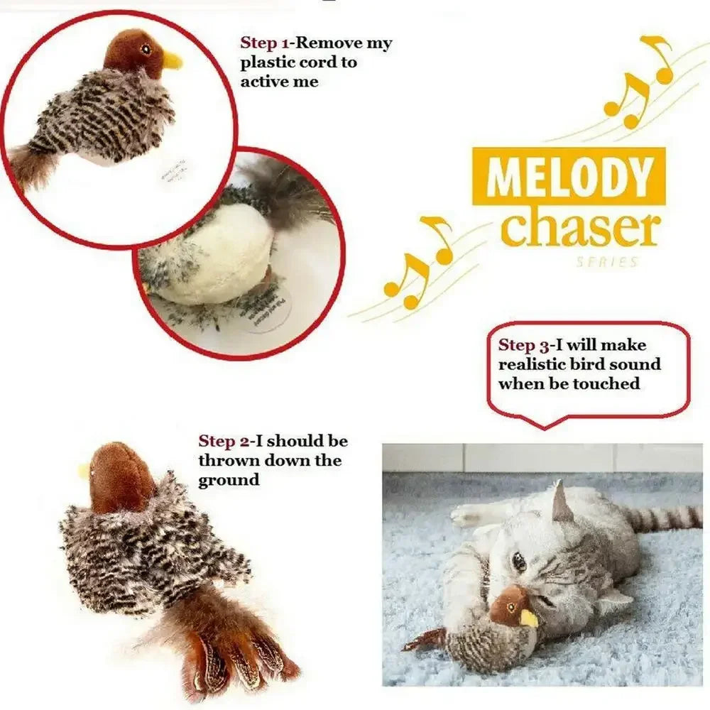 Simulation Bird Plush Cat