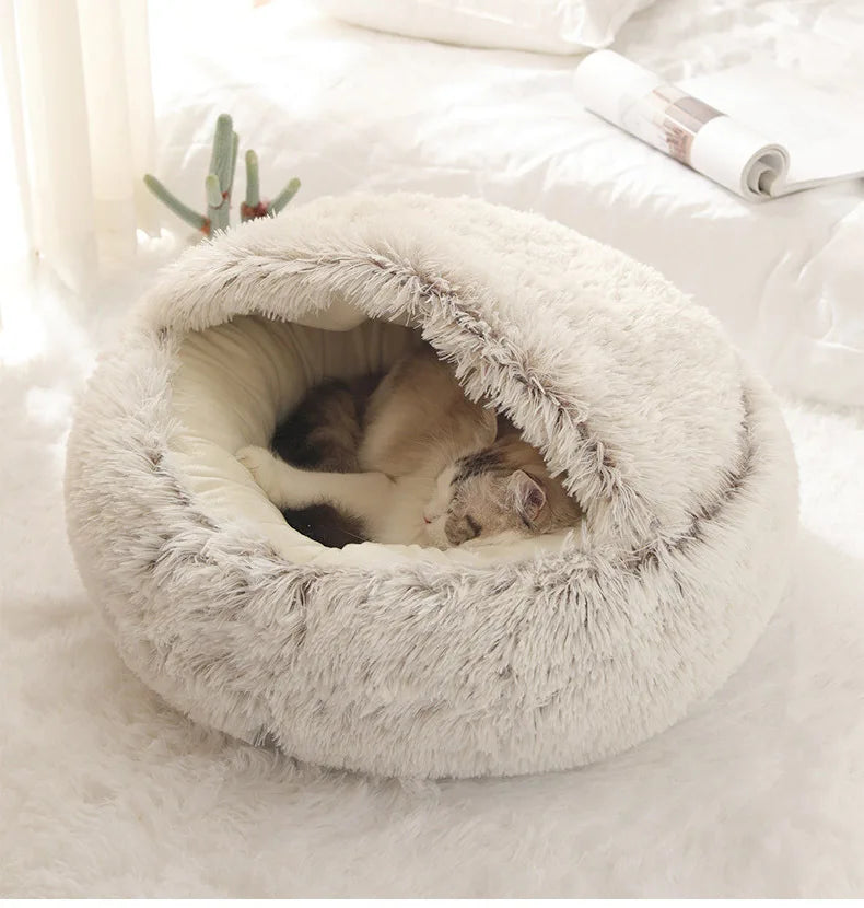 Autumn and Winter soft plush Cat bed