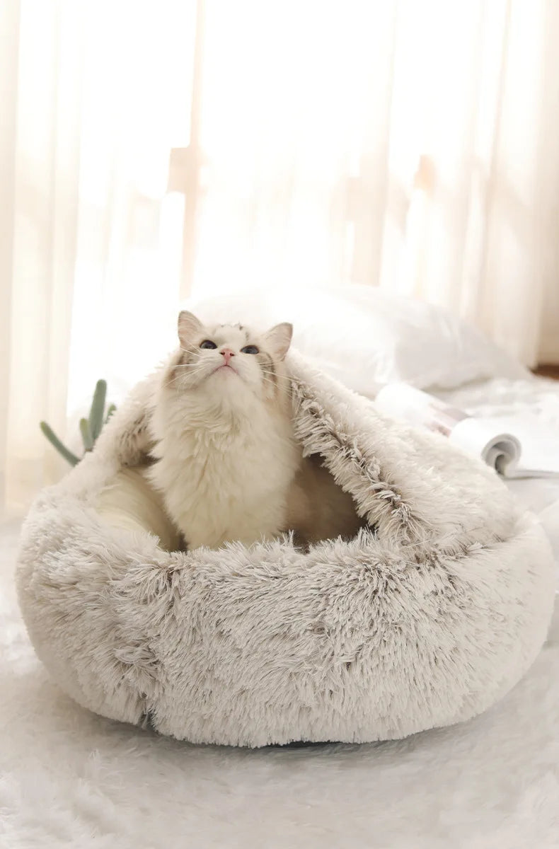 Autumn and Winter soft plush Cat bed